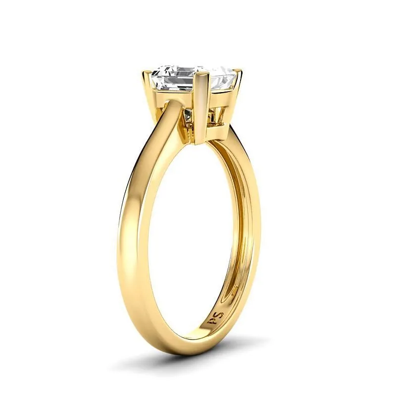 0.50-3.00 CT Ascher Cut Lab Grown Diamonds -  Solitaire Ring