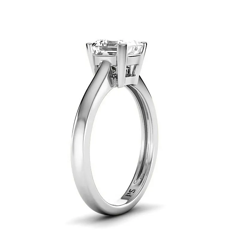 0.50-3.00 CT Ascher Cut Lab Grown Diamonds -  Solitaire Ring
