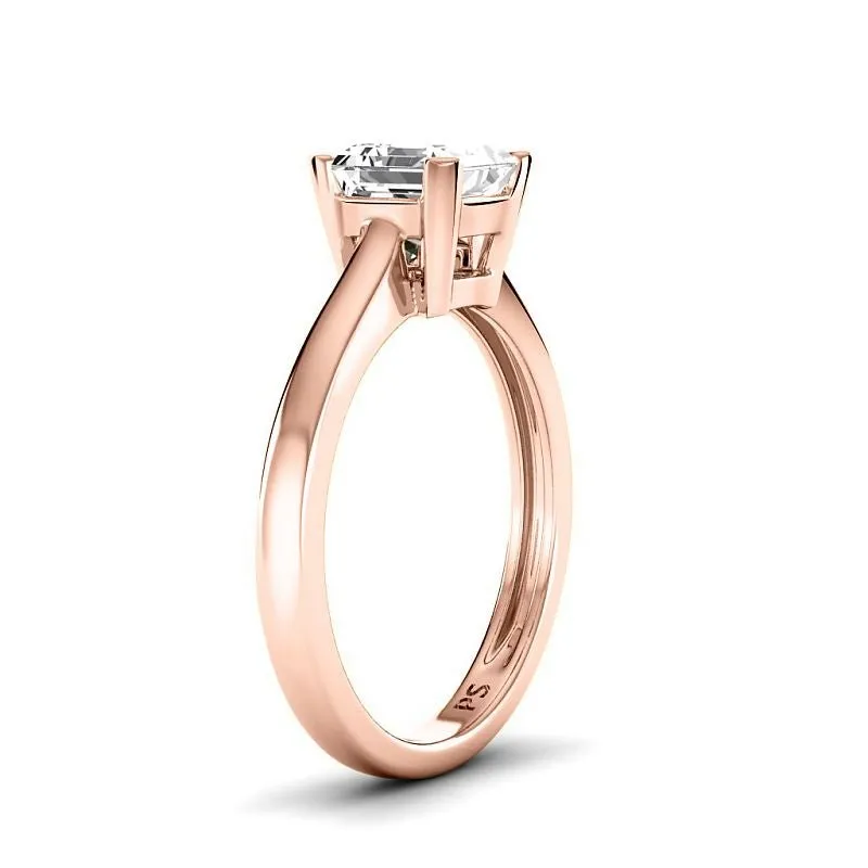 0.50-3.00 CT Ascher Cut Lab Grown Diamonds -  Solitaire Ring