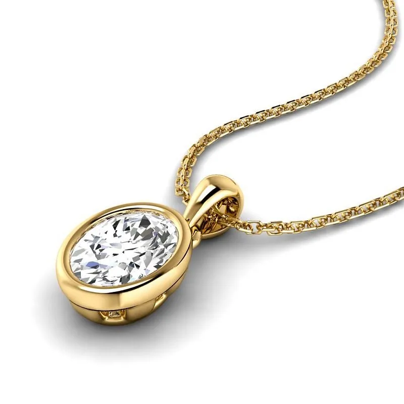0.50-3.00 CT Oval Cut Lab Grown Diamonds - Solitaire Pendant