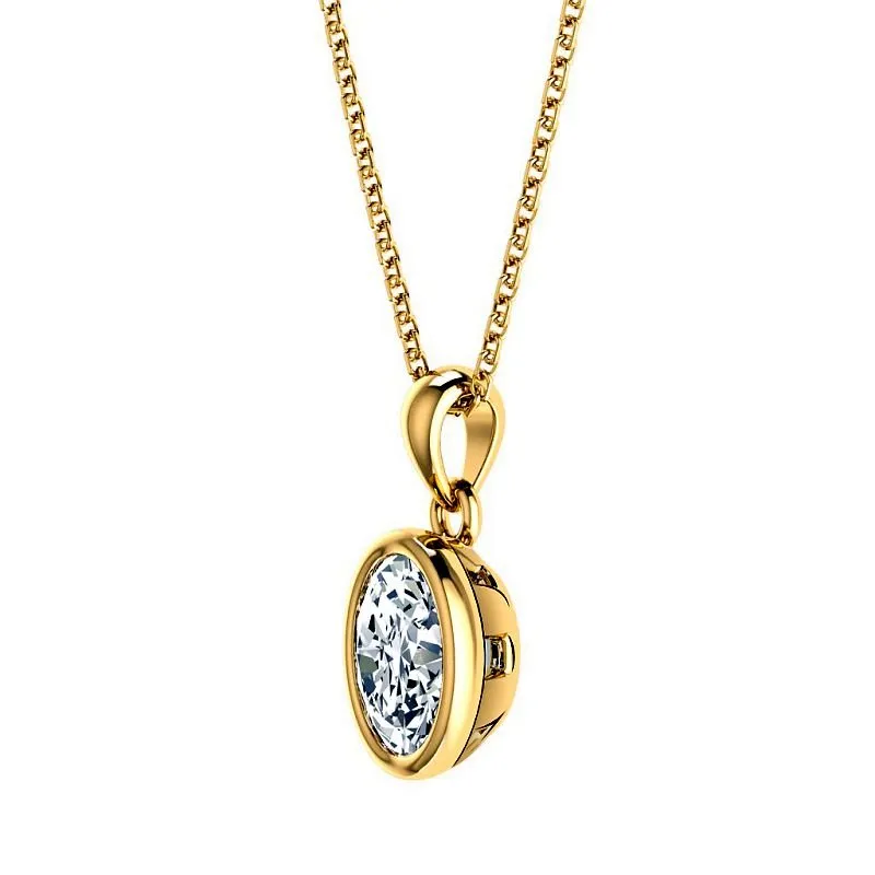 0.50-3.00 CT Oval Cut Lab Grown Diamonds - Solitaire Pendant