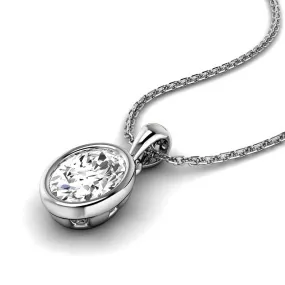 0.50-3.00 CT Oval Cut Lab Grown Diamonds - Solitaire Pendant