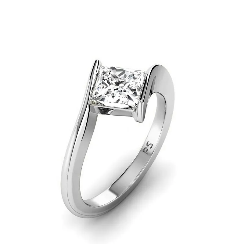 0.50-3.00 CT Princess Cut Lab Grown Diamonds -  Solitaire Ring