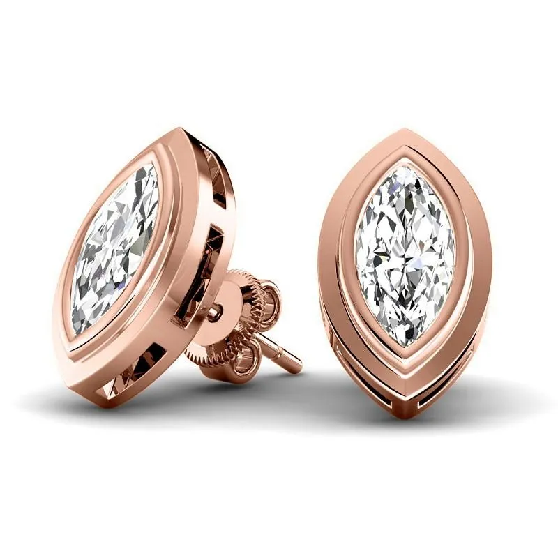 0.60-5.00 CT Marquise Cut Lab Grown Diamonds - Stud Earrings