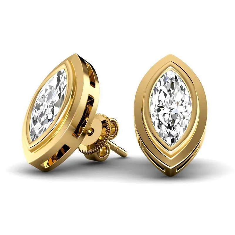 0.60-5.00 CT Marquise Cut Lab Grown Diamonds - Stud Earrings