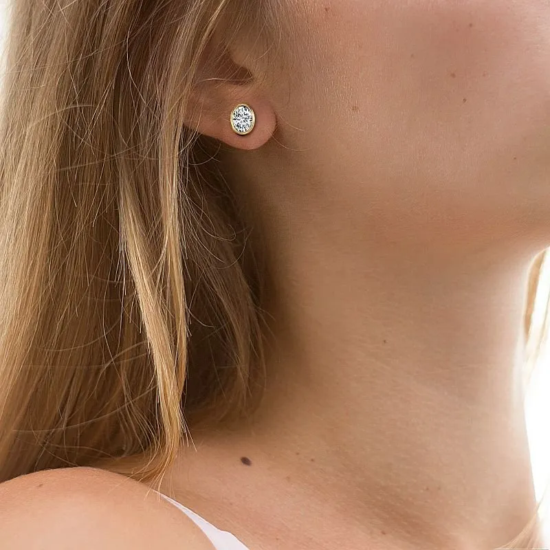 0.60-5.00 CT Oval Cut Lab Grown Diamonds - Stud Earrings