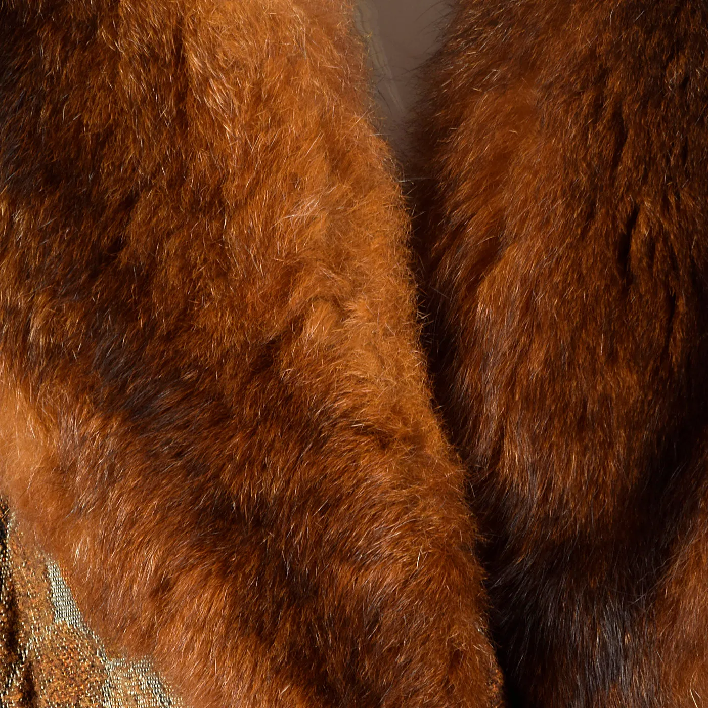 1970s Tapestry Coat with Large Fur Collar