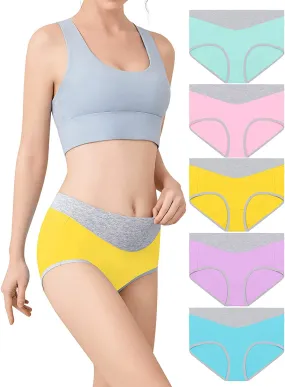 5pk Size Small High Waisted Cotton Post Partum Full Coverage Underwear/Briefs
