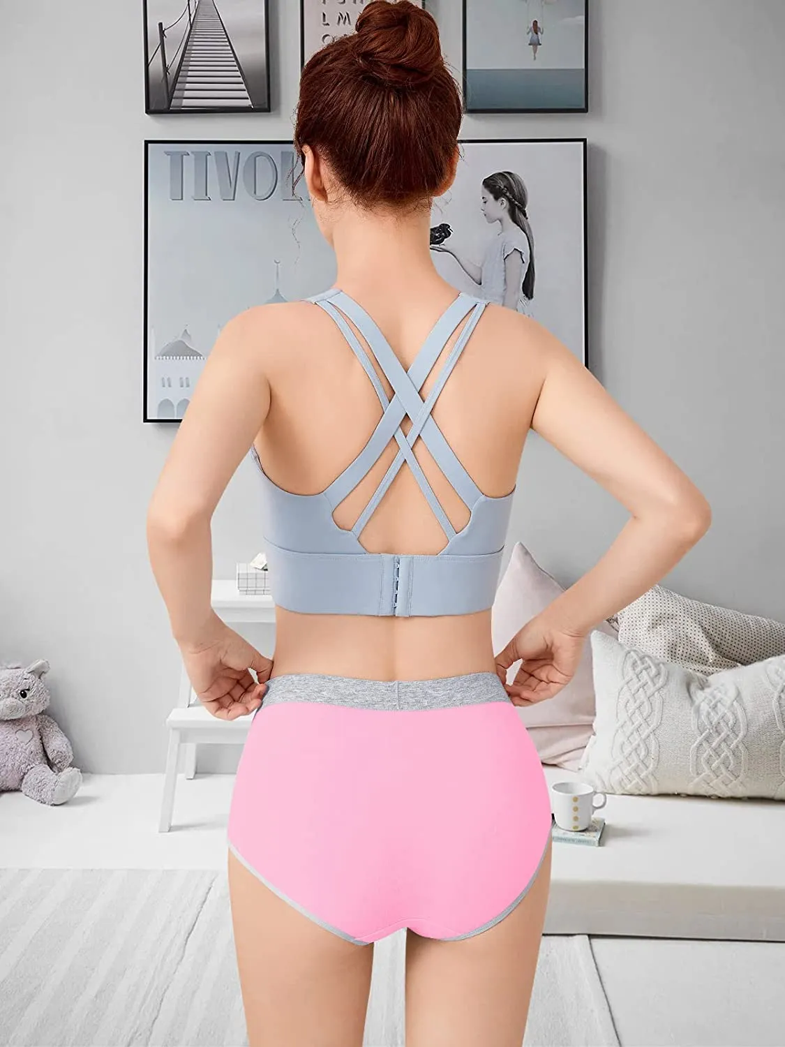 5pk Size Small High Waisted Cotton Post Partum Full Coverage Underwear/Briefs