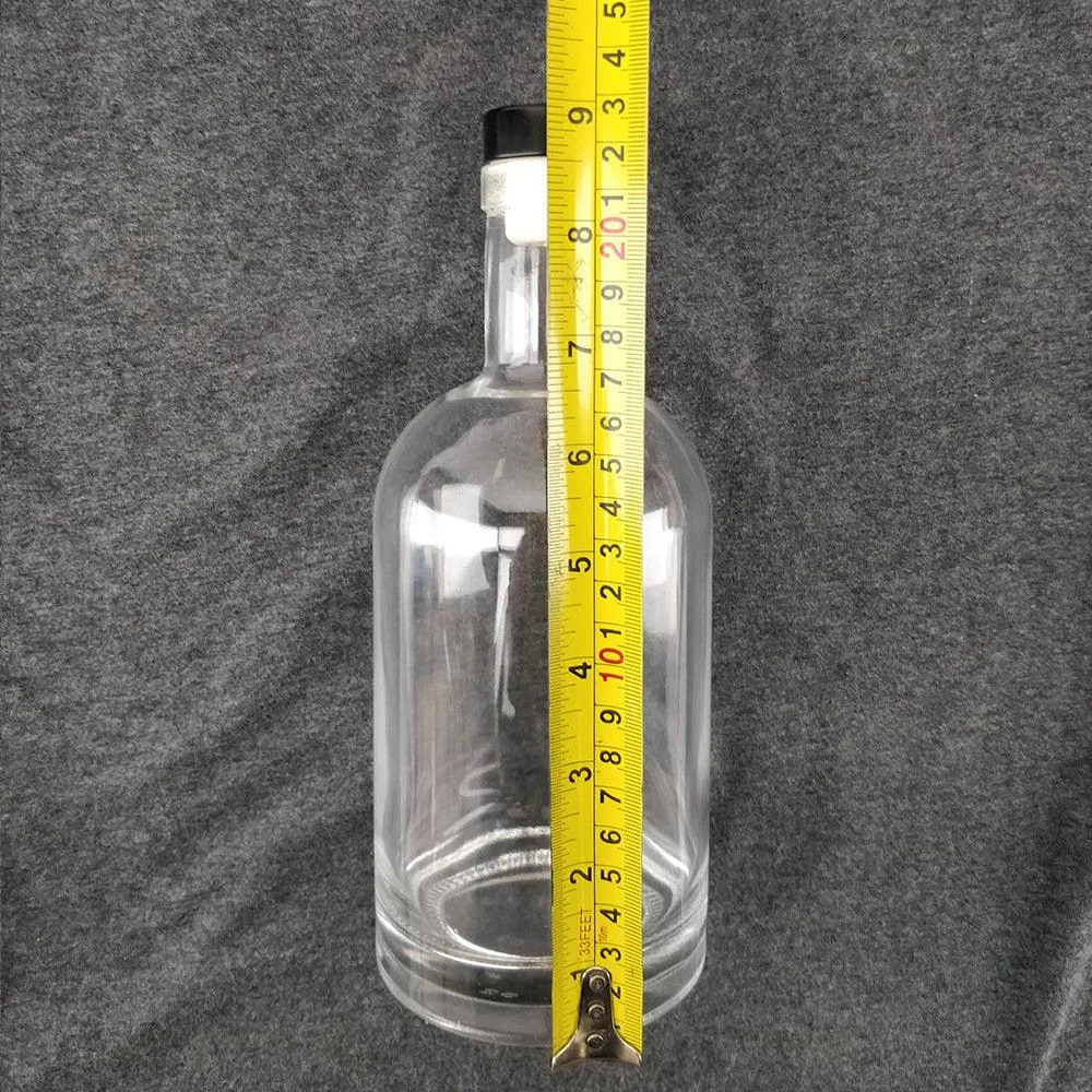 750mL Glass Spirit Bottle with Black Synthetic Cork Lid