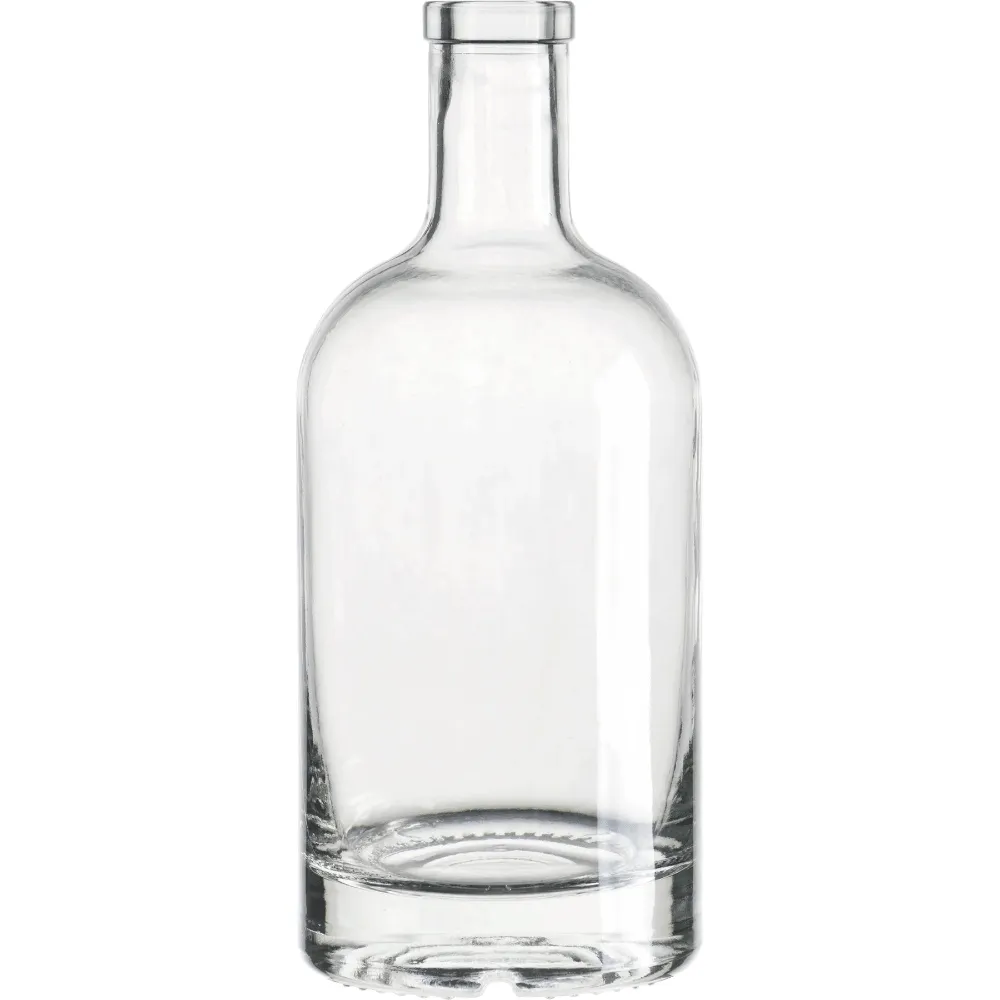 750mL Glass Spirit Bottle with Black Synthetic Cork Lid