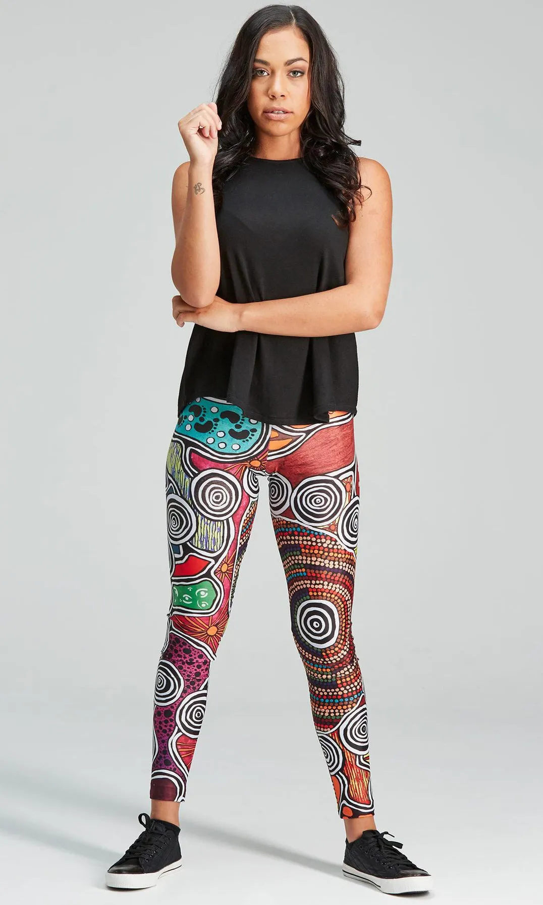 Aboriginal Art Adults Leggings Weaving through Time