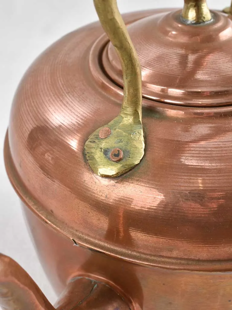 Antique French copper kettle 11¾"