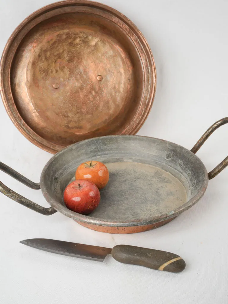 Antique French copper steaming / warming pot 14¼"