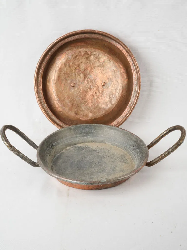 Antique French copper steaming / warming pot 14¼"