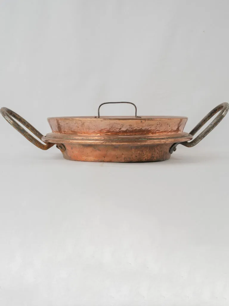 Antique French copper steaming / warming pot 14¼"