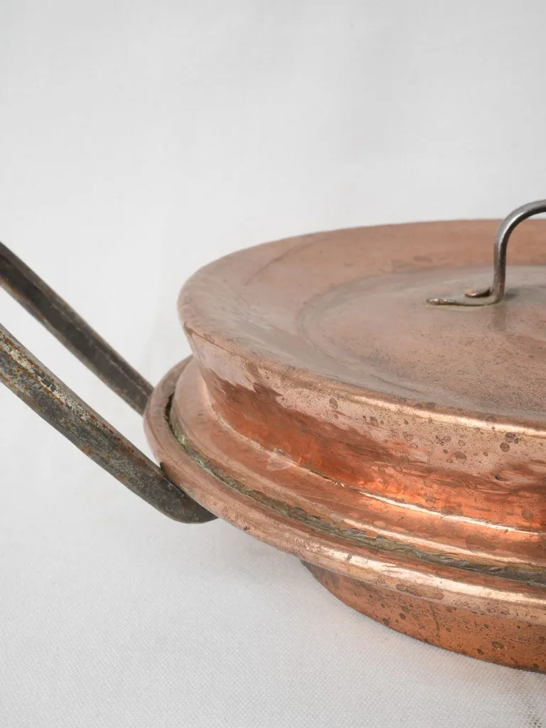 Antique French copper steaming / warming pot 14¼"