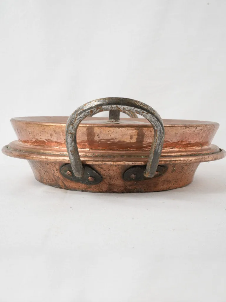 Antique French copper steaming / warming pot 14¼"