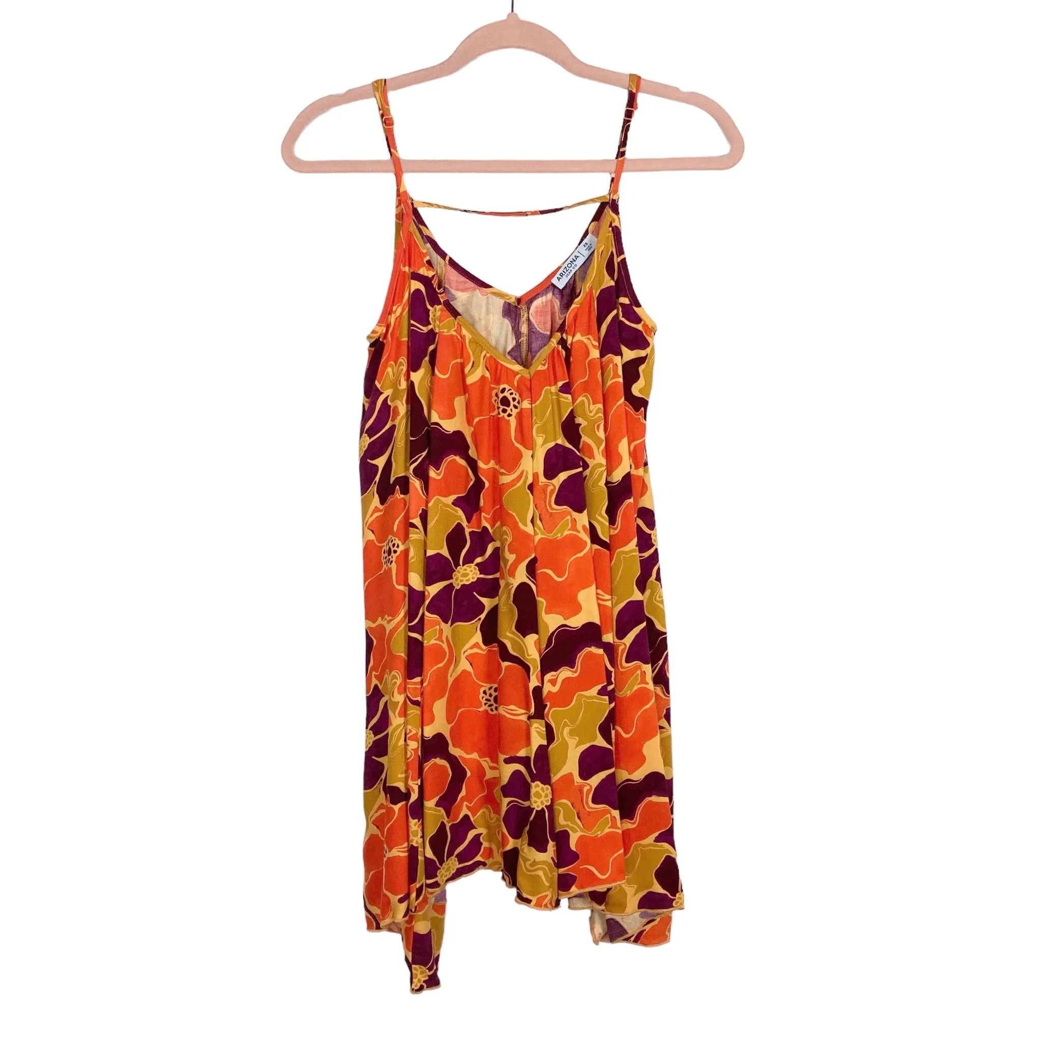 Arizona Orange/Bright Purple/Mustard Floral Juniors Slip Dress NWT- Size XS (sold out online)