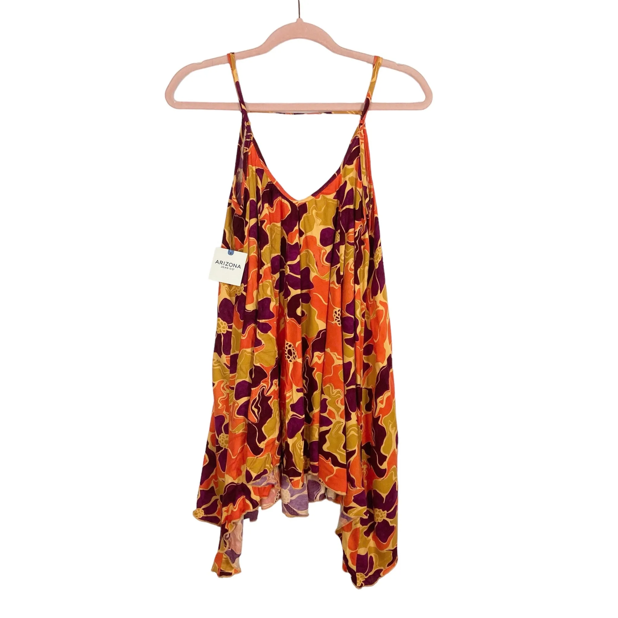 Arizona Orange/Bright Purple/Mustard Floral Juniors Slip Dress NWT- Size XS (sold out online)