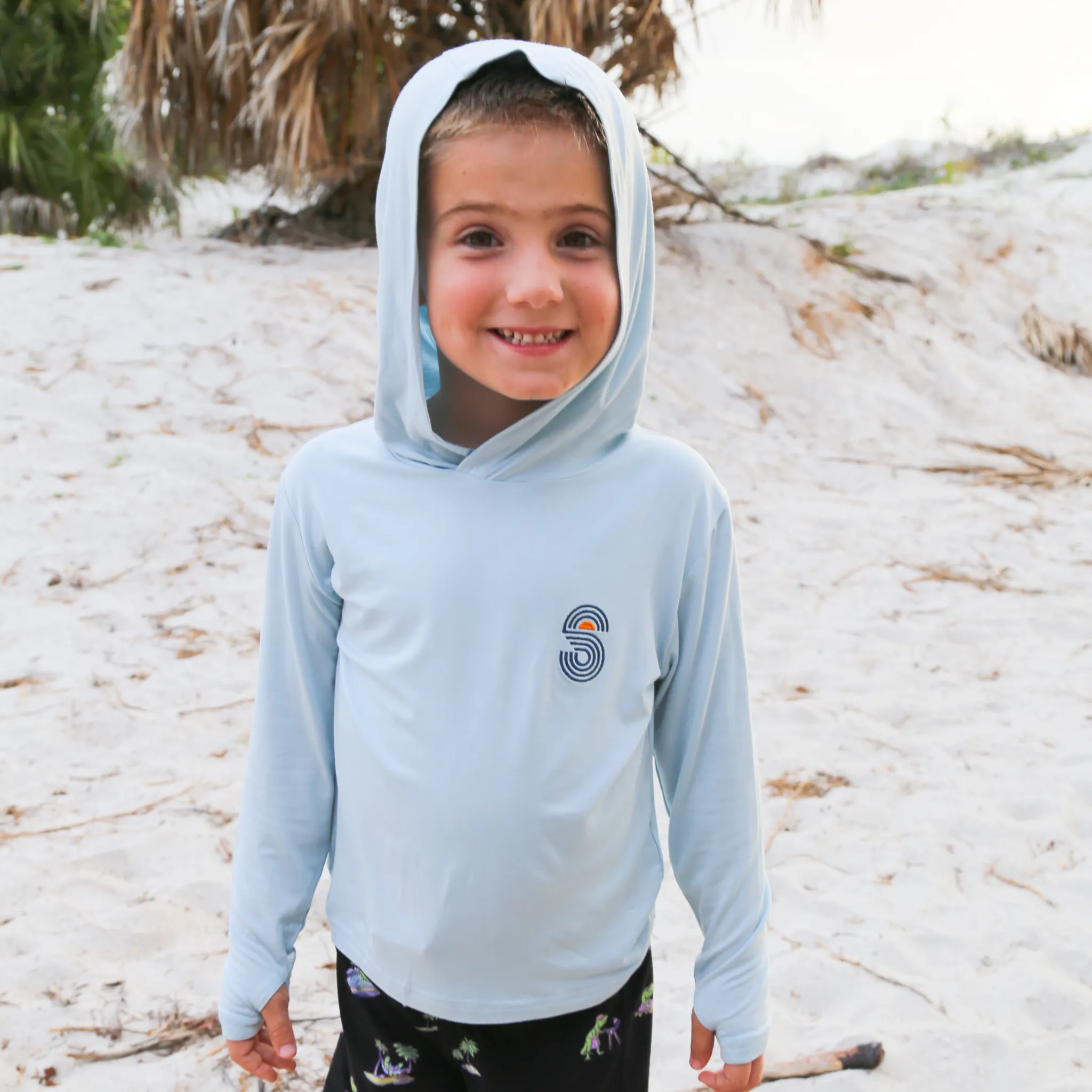 BAMBOO PRO KIDS UPF 50  HOODIE - SKY BLUE