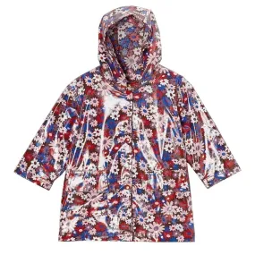 Big Girls Brown Floral Unlined Rain Coat Outerwear 7-10