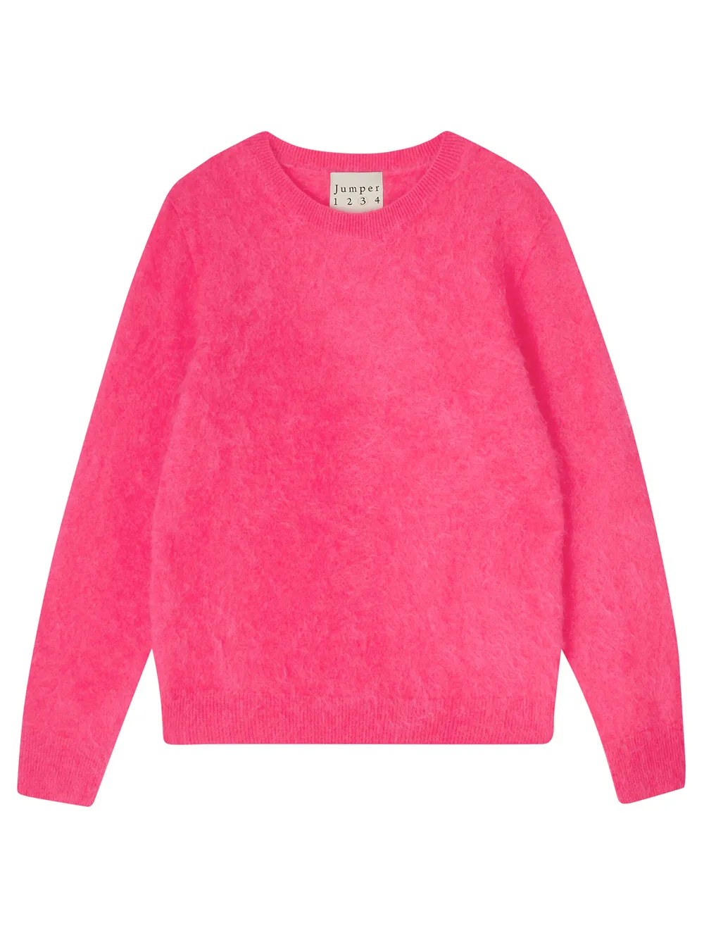 Brushed Cashmere Crew in Watermelon