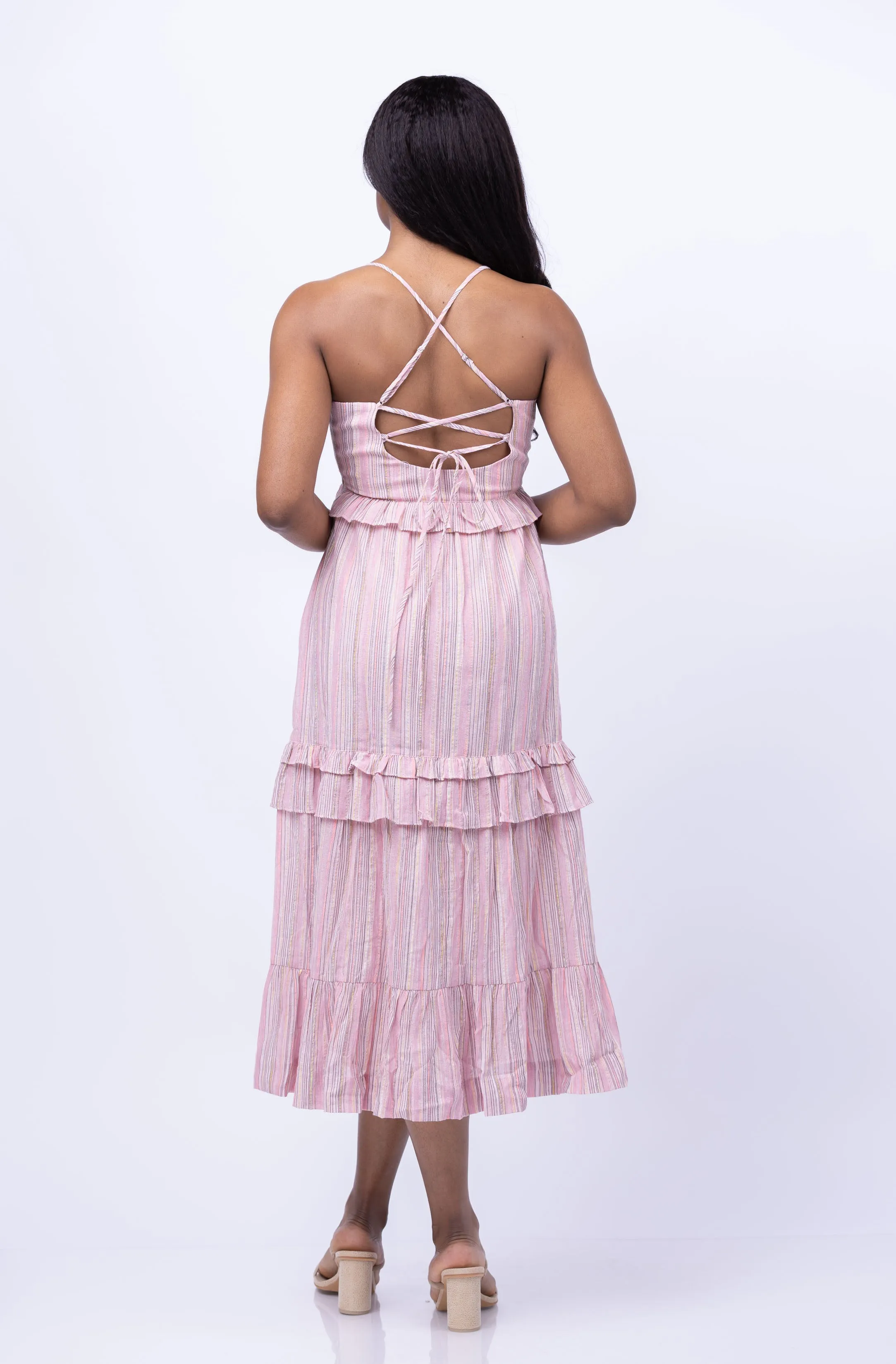 Caballero Collection Nicole Dress in Rose Stripe