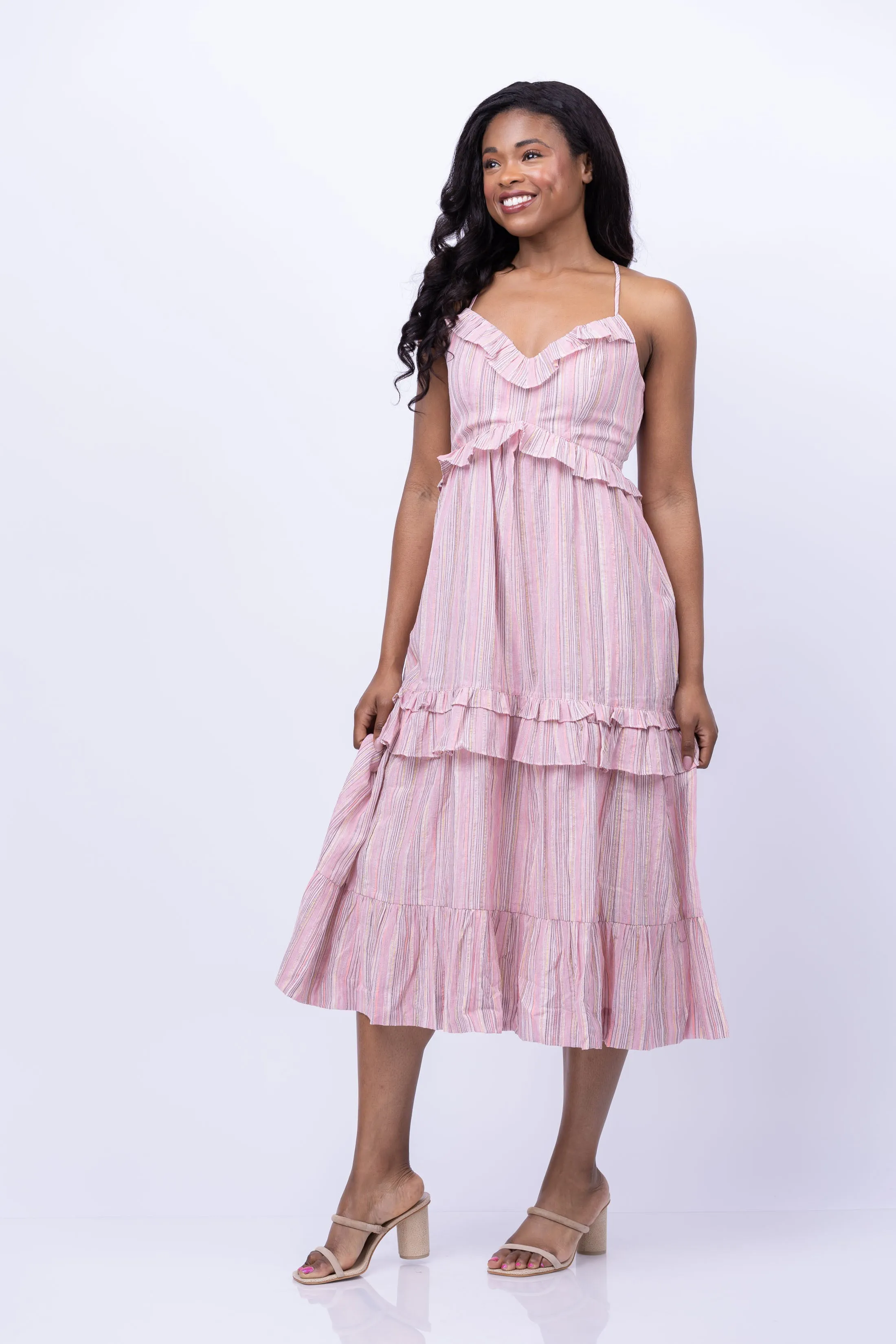 Caballero Collection Nicole Dress in Rose Stripe