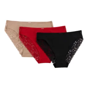 Carisma Women's Cotton Cheeky Underwear, 3-Pack