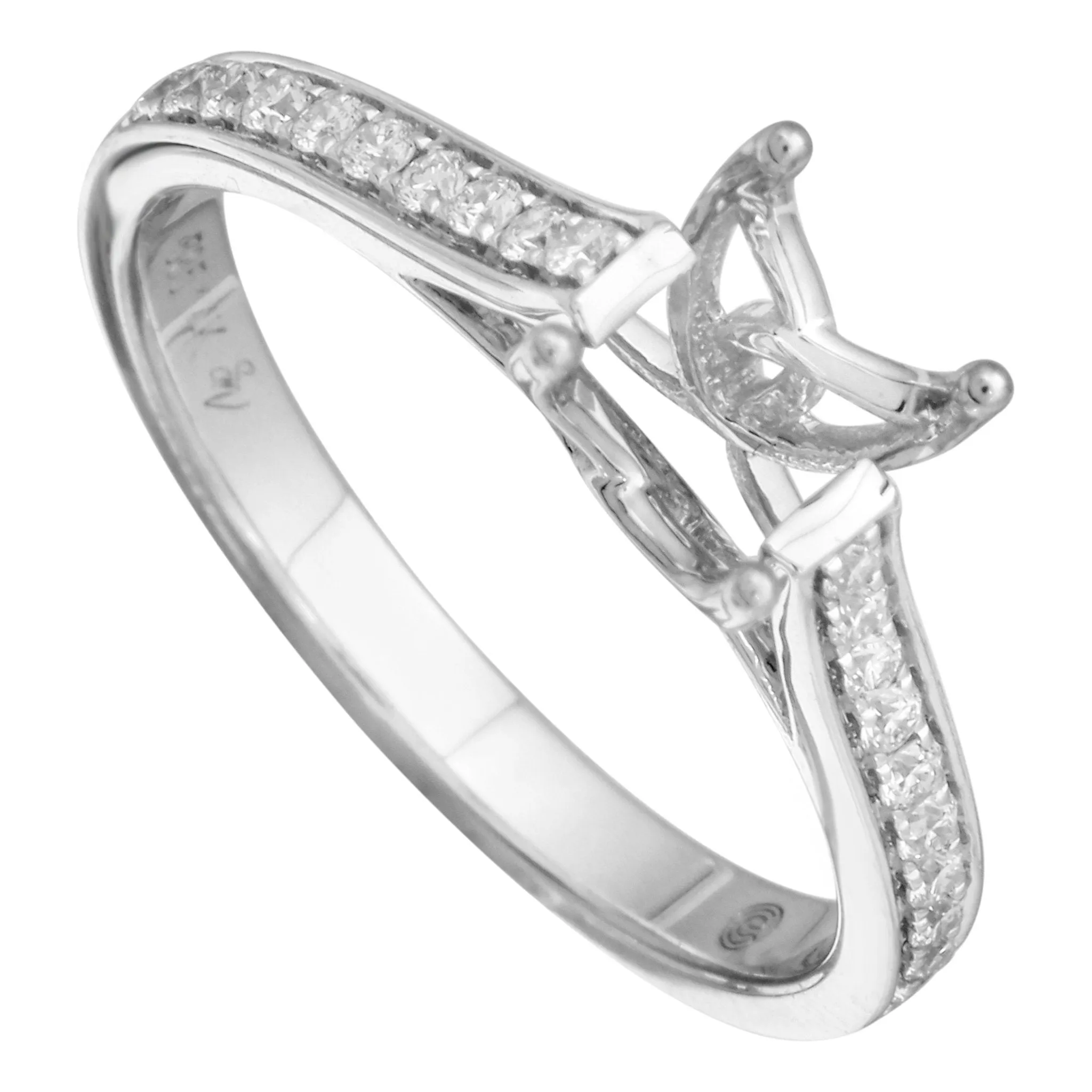 Cathedral Solitaire Channel Engagement Ring Setting