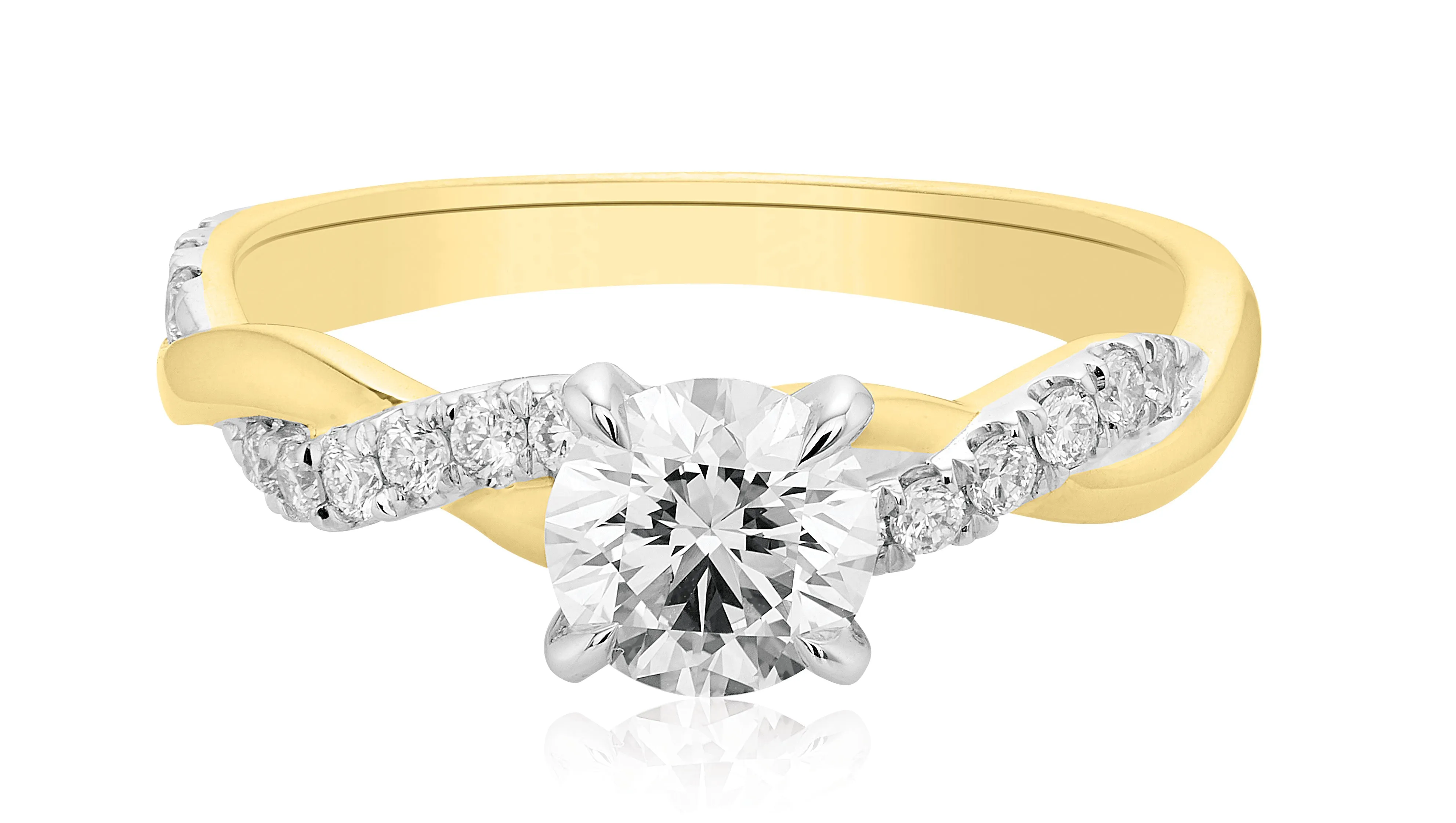 Celebration 18ct Two Tone Gold Round Cut 1.00 Carat tw Lab-Grown Diamond Ring