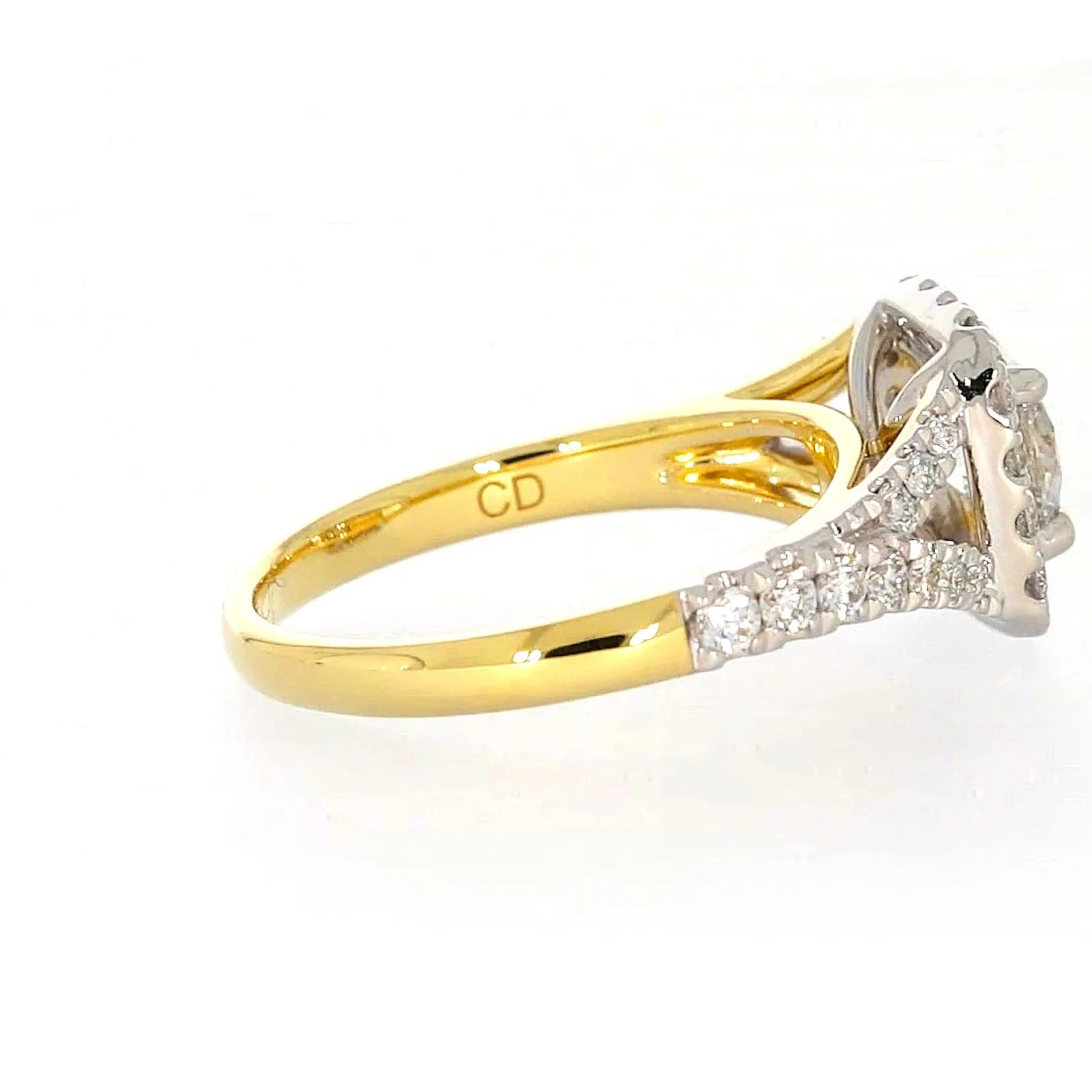 Celebration 18ct Yellow Gold Round Brilliant Cut 1 1/2 Carat tw of Certified Lab Grown Diamonds Ring