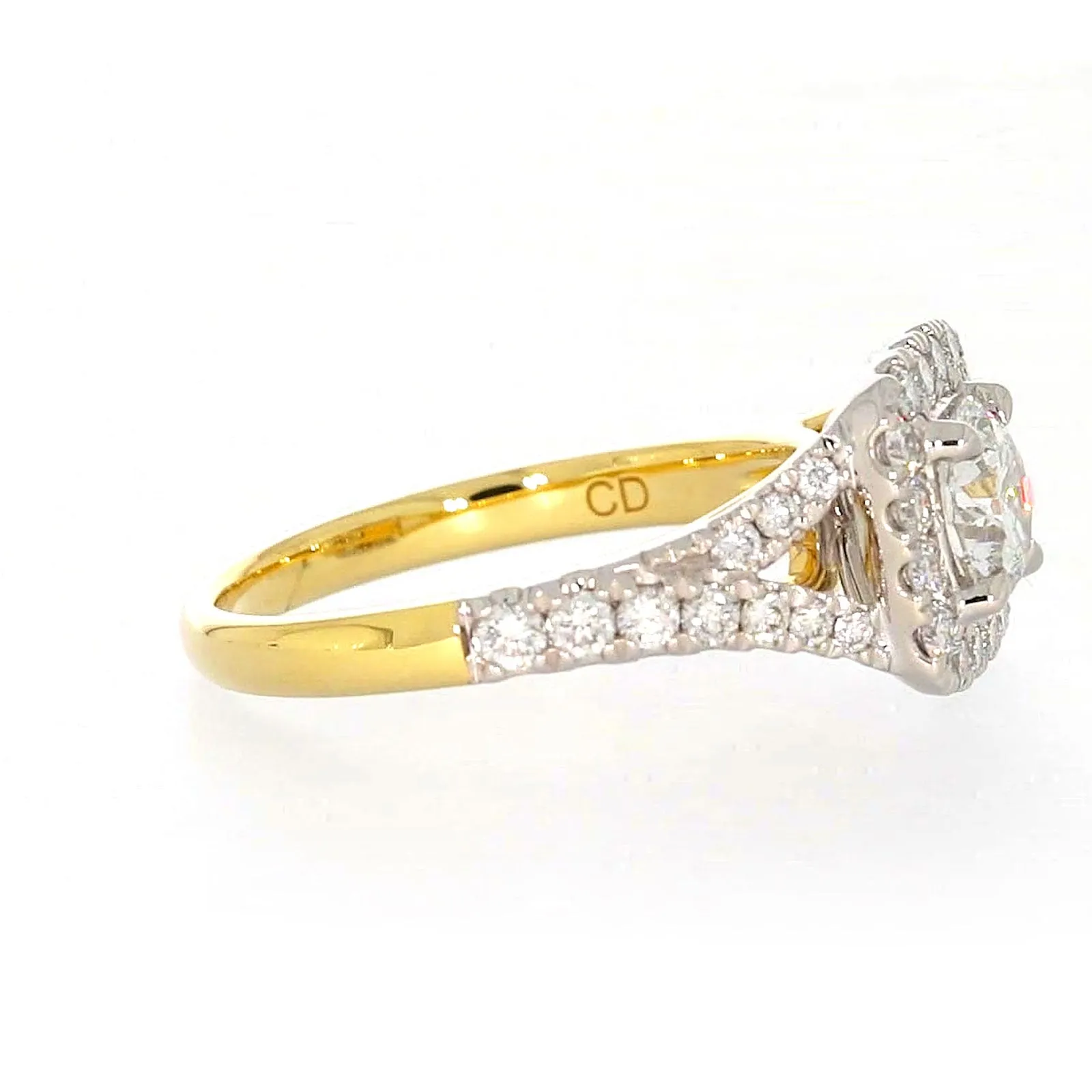 Celebration 18ct Yellow Gold Round Brilliant Cut 1 1/2 Carat tw of Certified Lab Grown Diamonds Ring