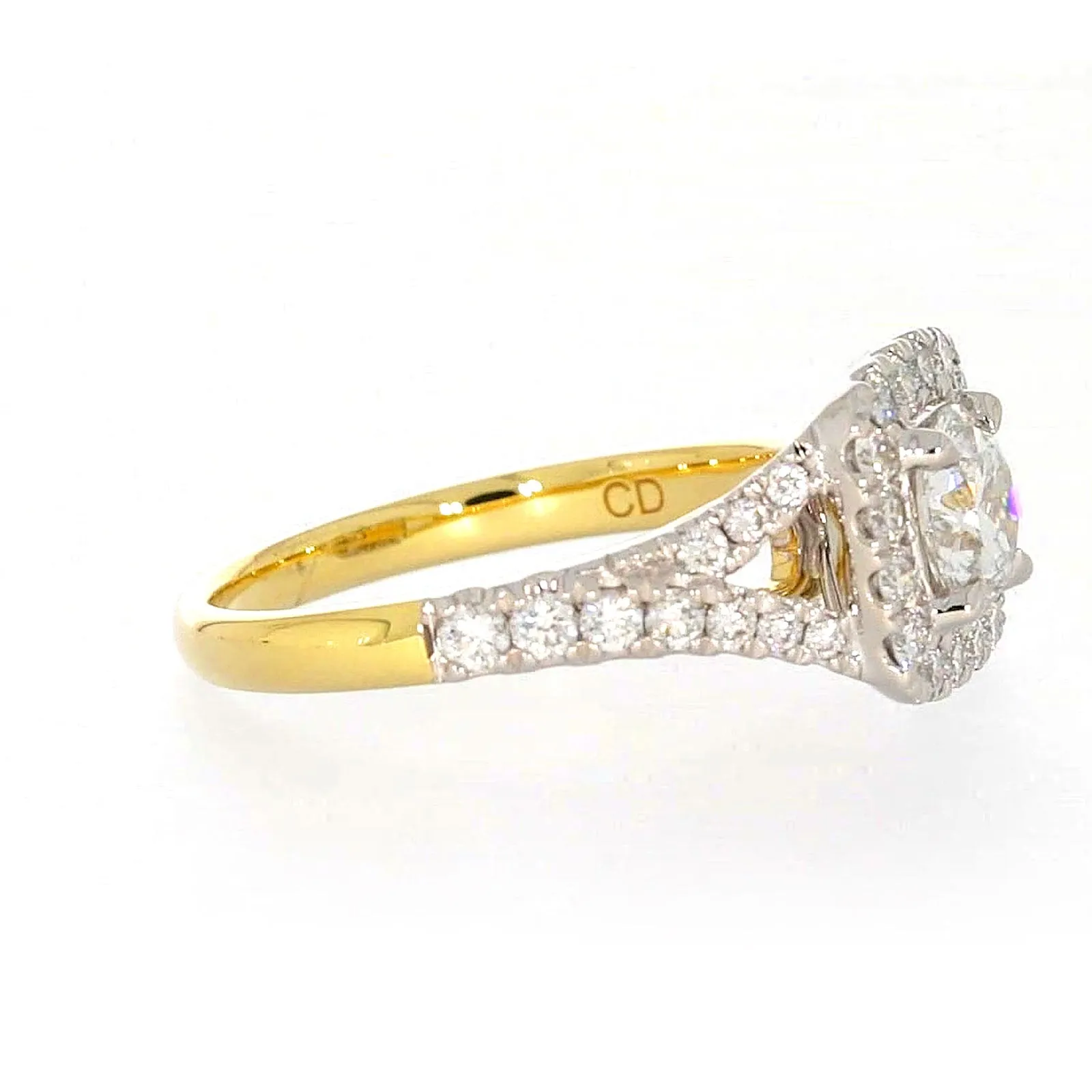 Celebration 18ct Yellow Gold Round Brilliant Cut 1 1/2 Carat tw of Certified Lab Grown Diamonds Ring