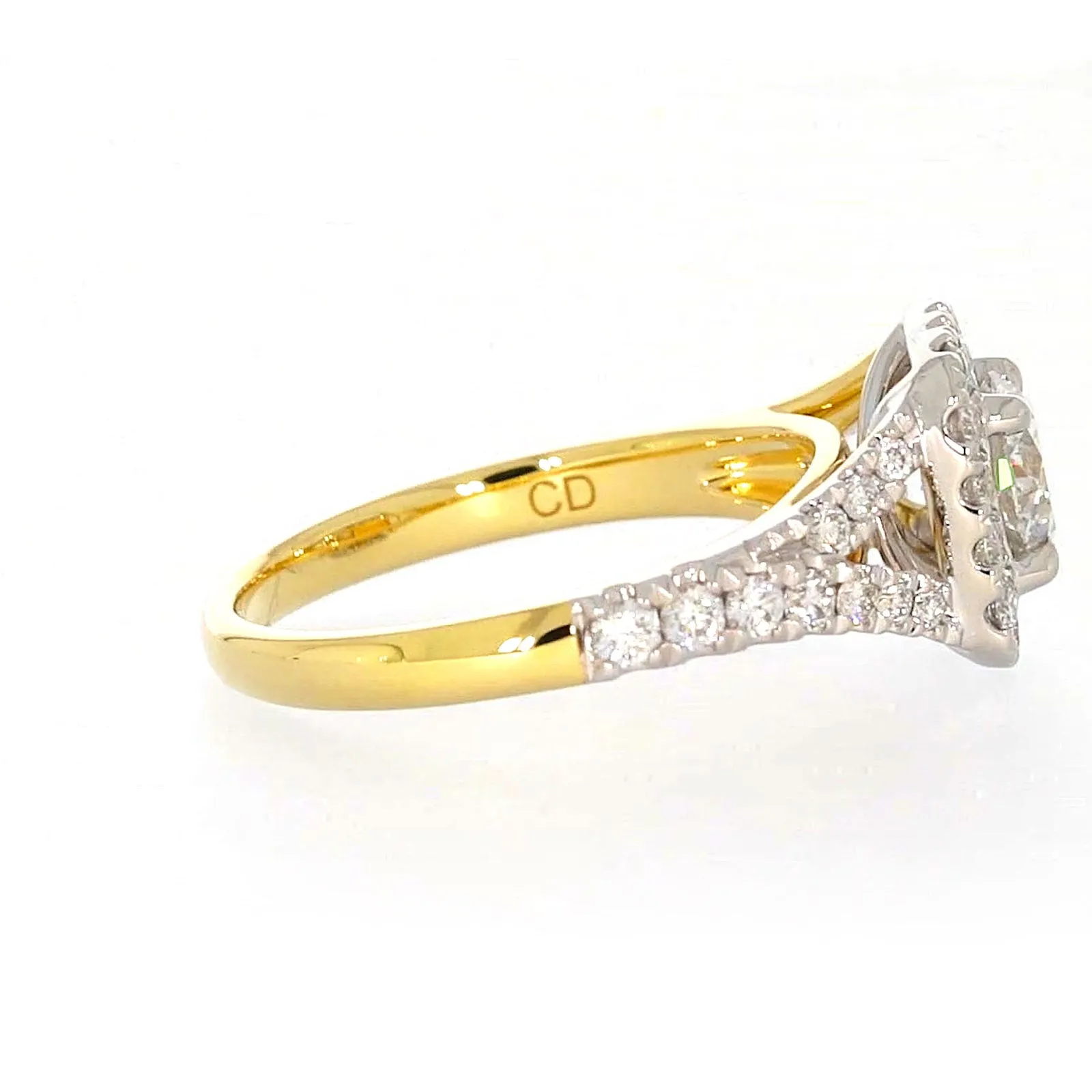 Celebration 18ct Yellow Gold Round Brilliant Cut 1 1/2 Carat tw of Certified Lab Grown Diamonds Ring