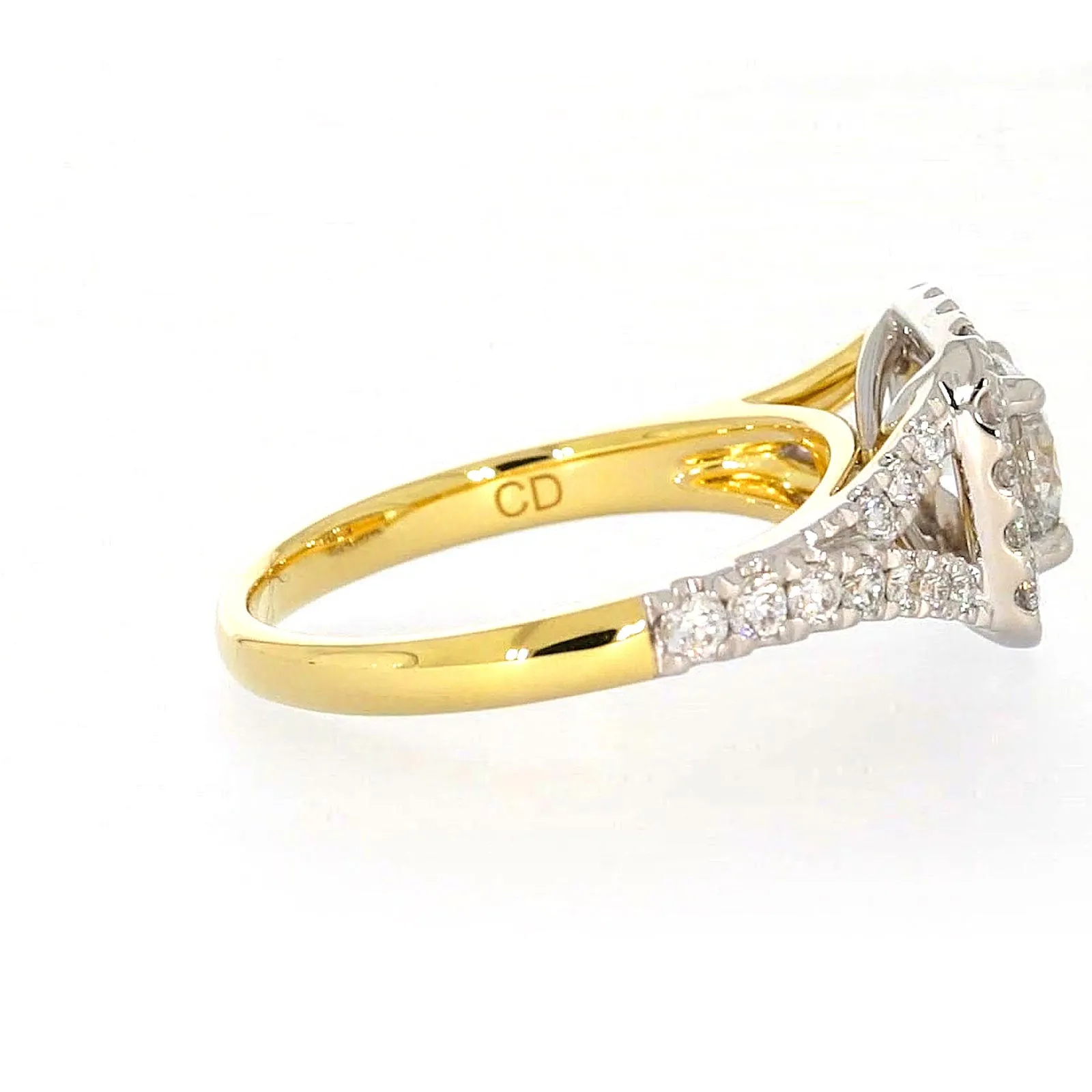Celebration 18ct Yellow Gold Round Brilliant Cut 1 1/2 Carat tw of Certified Lab Grown Diamonds Ring