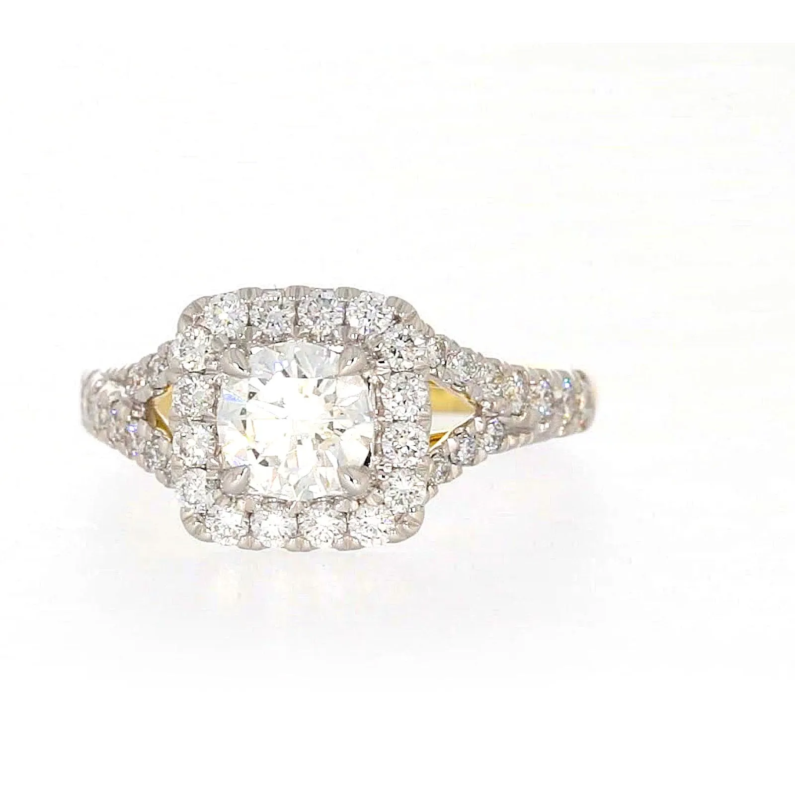 Celebration 18ct Yellow Gold Round Brilliant Cut 1 1/2 Carat tw of Certified Lab Grown Diamonds Ring