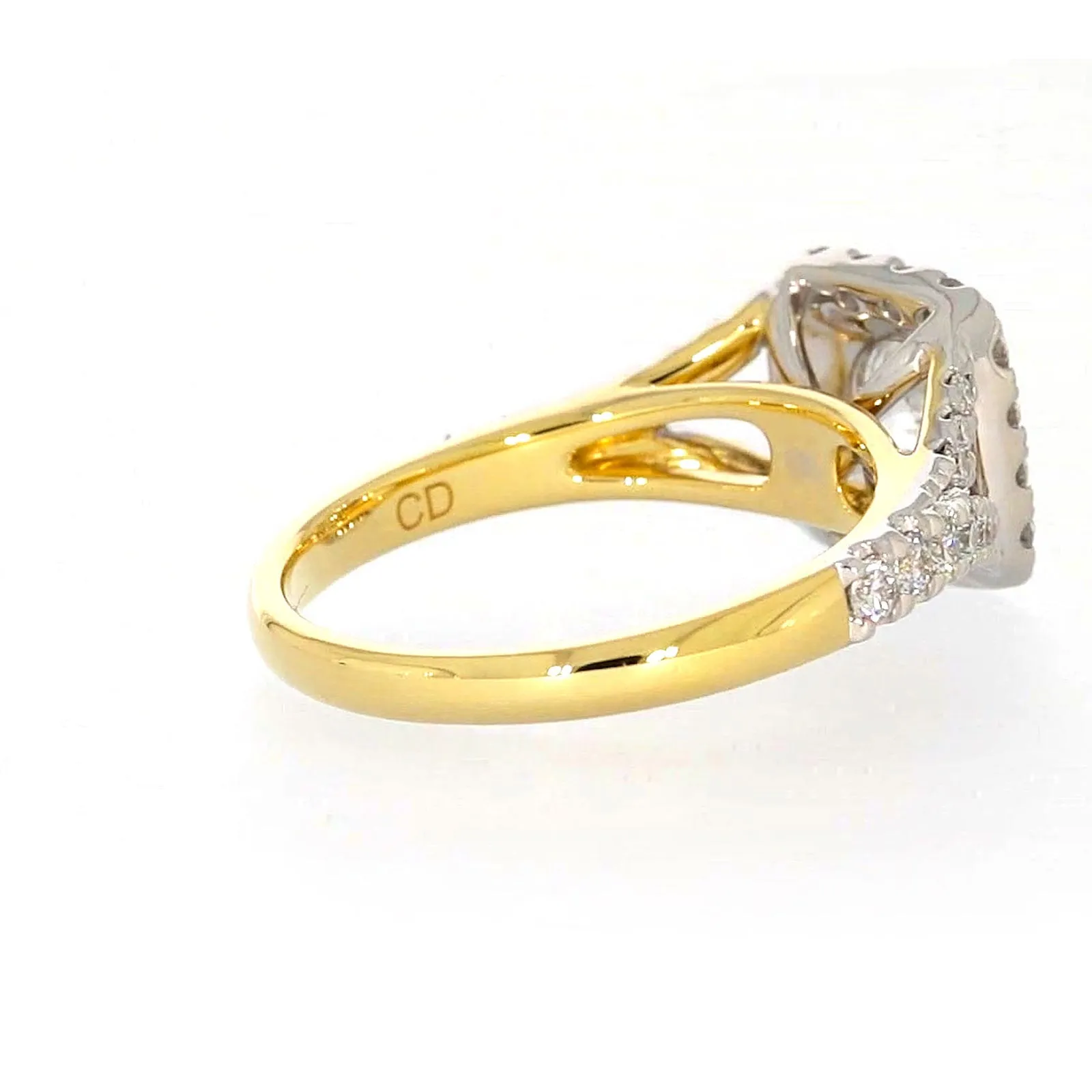 Celebration 18ct Yellow Gold Round Brilliant Cut 1 1/2 Carat tw of Certified Lab Grown Diamonds Ring