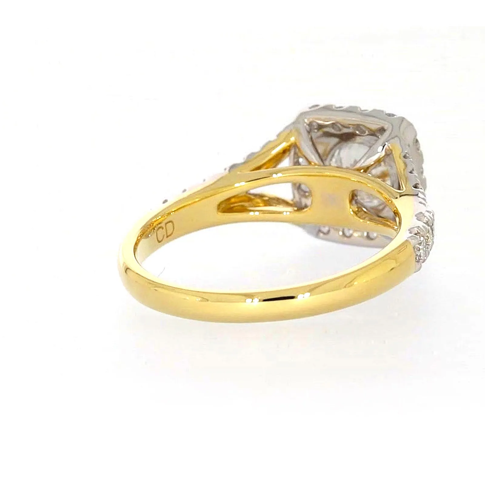 Celebration 18ct Yellow Gold Round Brilliant Cut 1 1/2 Carat tw of Certified Lab Grown Diamonds Ring
