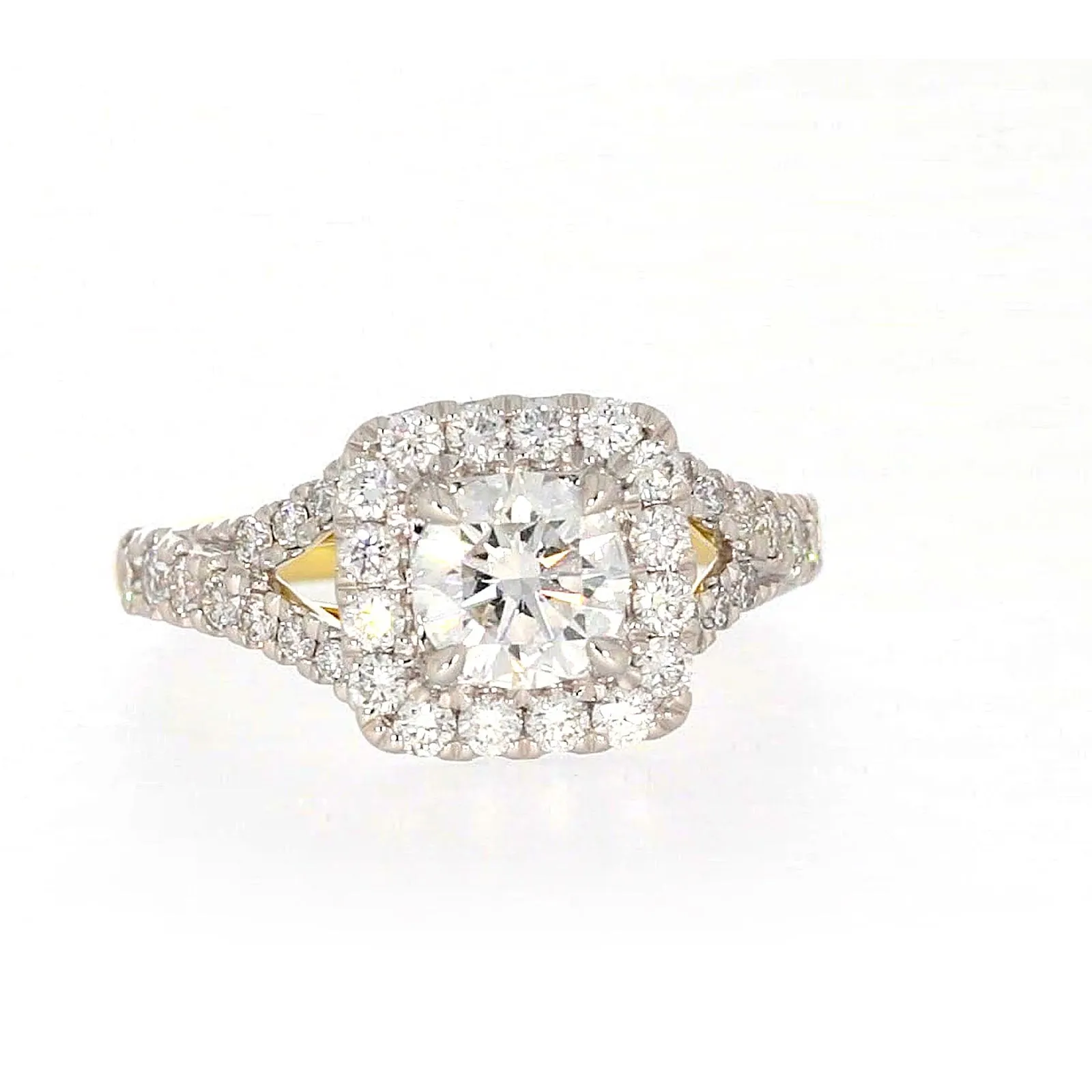 Celebration 18ct Yellow Gold Round Brilliant Cut 1 1/2 Carat tw of Certified Lab Grown Diamonds Ring