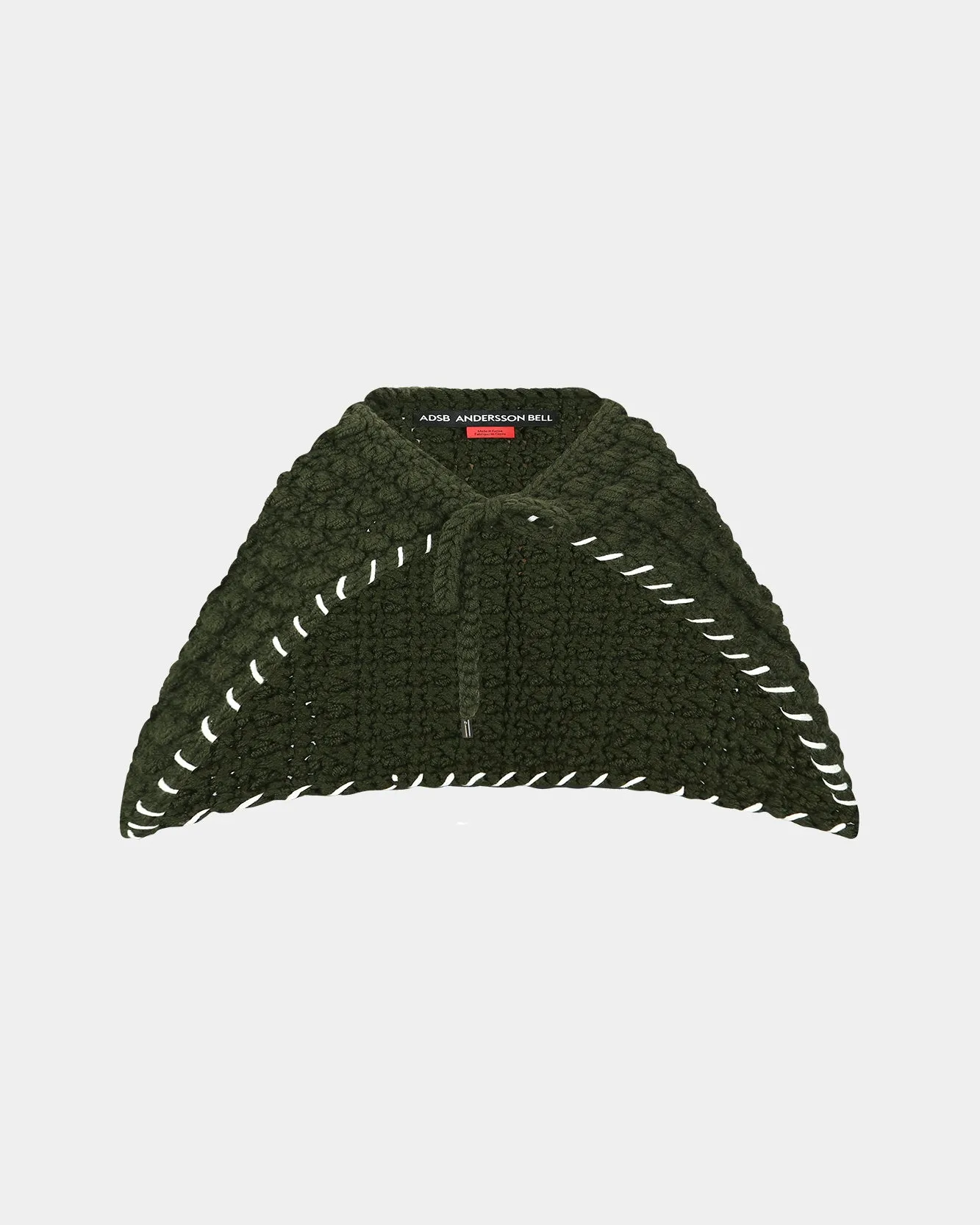 CHUNKY WOOL-BLEND HAND KNITTED SCARF aaa428u(GREEN)