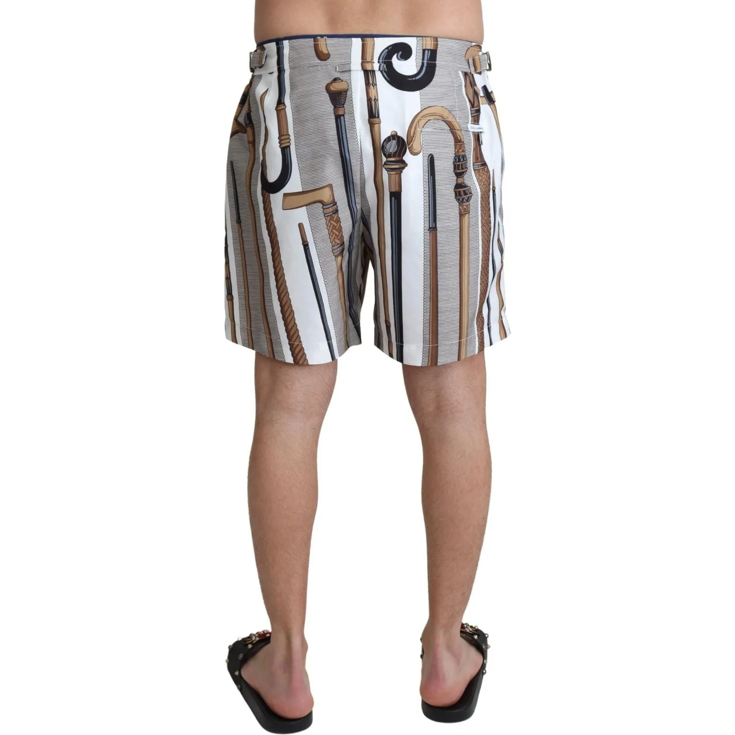 Dolce & Gabbana Elegant White Multicolor Swim Shorts