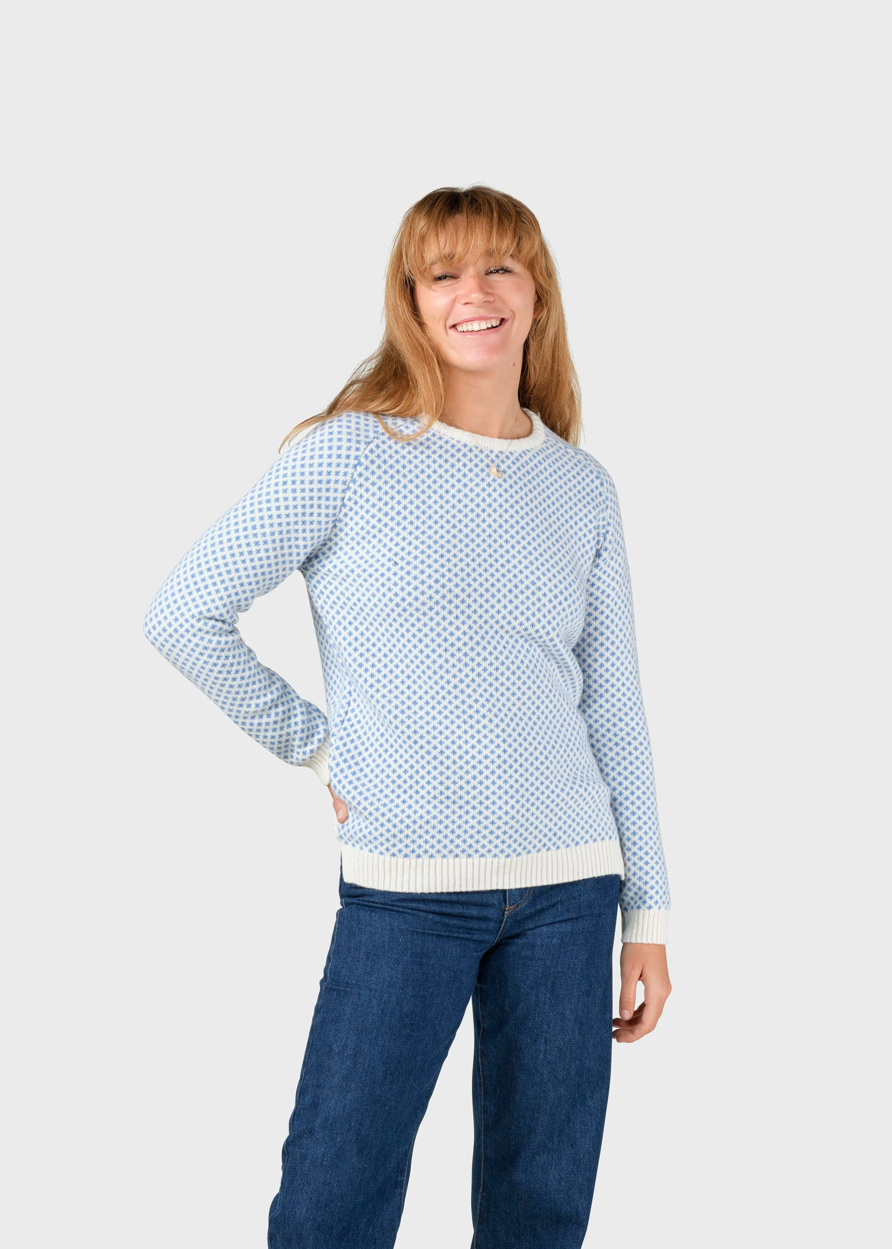 Elaine knit - Cream/light blue
