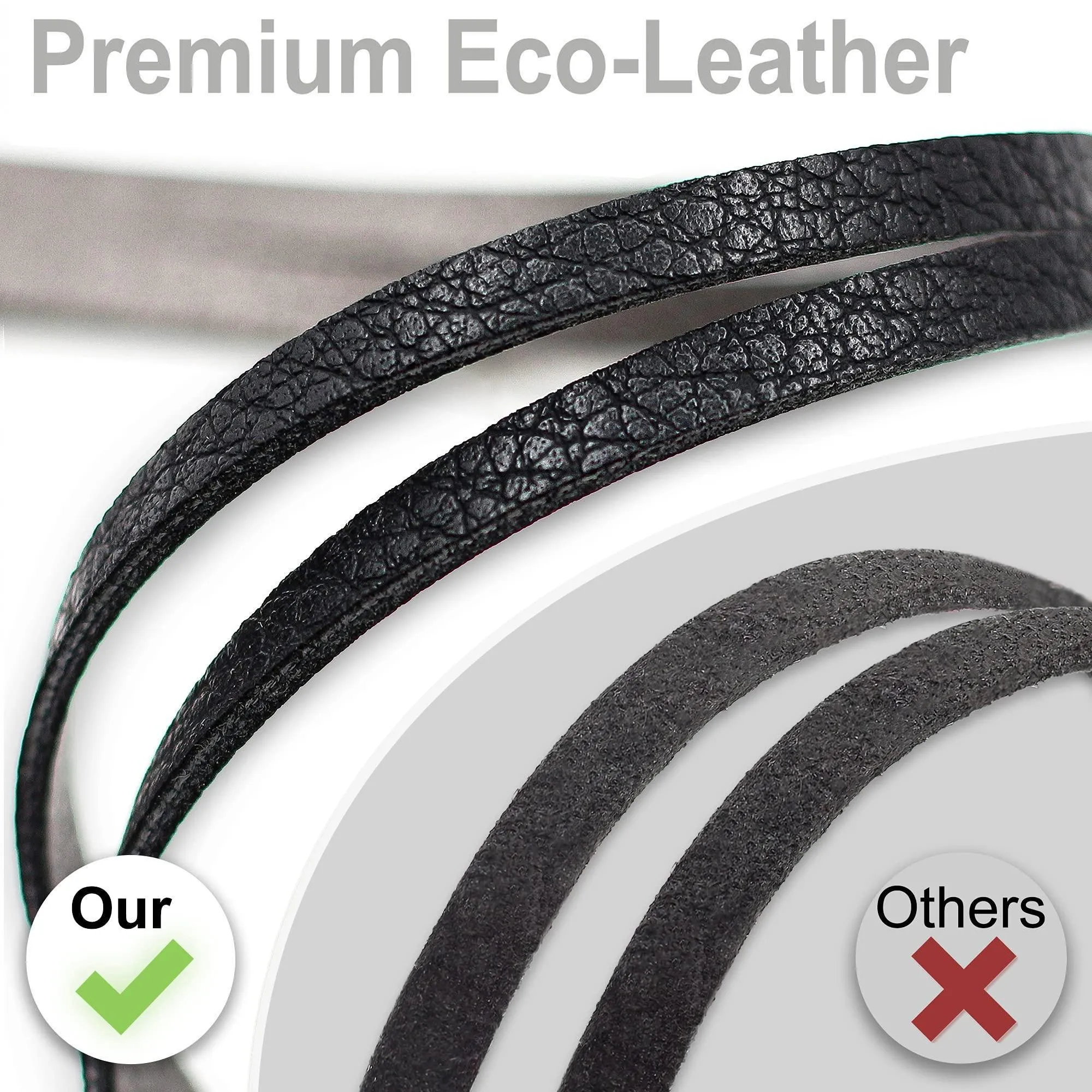 Eyeglasses Holder Strap Cord Premium Eco Leather 4 Pcs AntiSlip Clip Loop