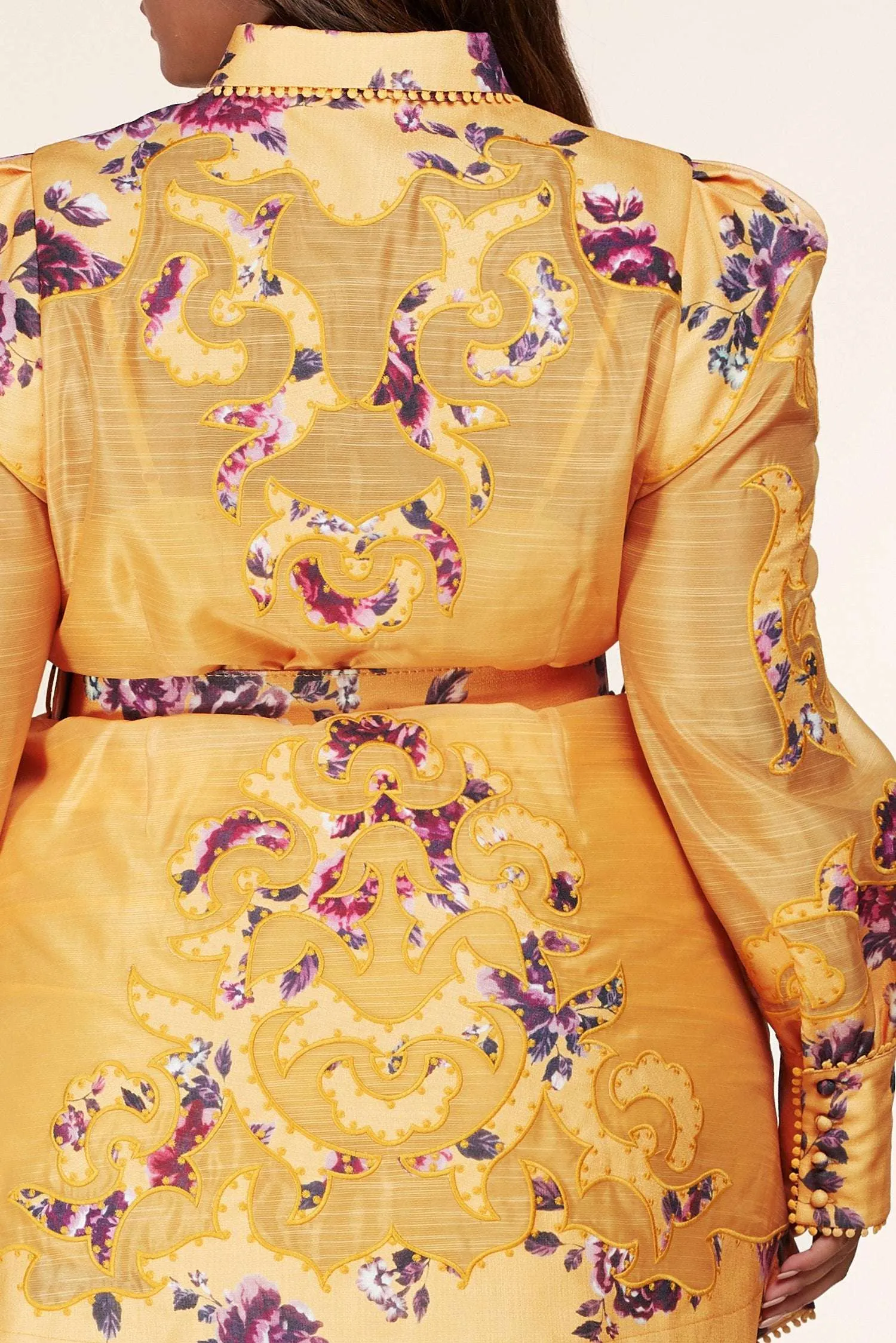Fasheabe Plus Size Long Sleeve Floral Print Mini Dress