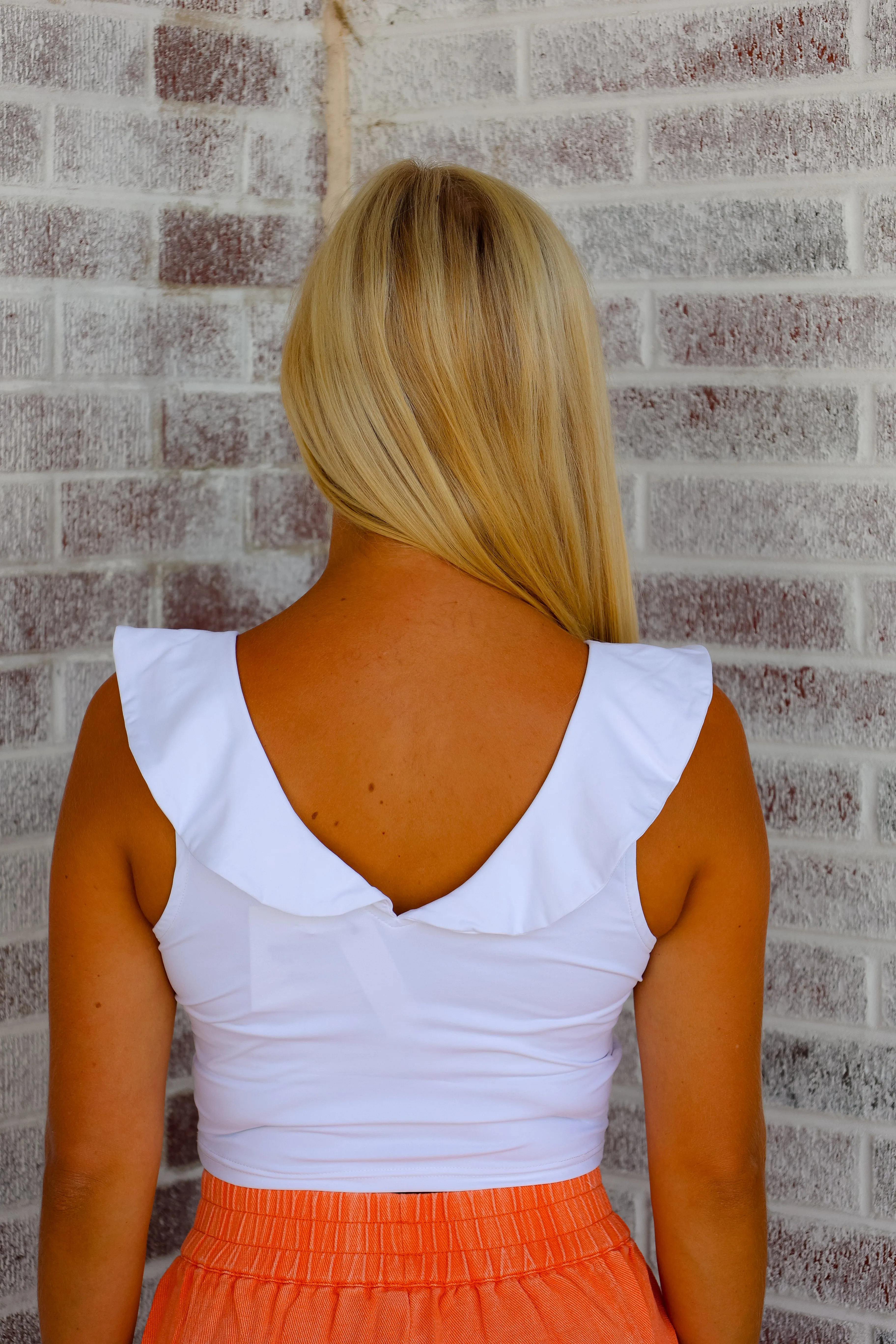Halftime Happy Hour V-Neck Sleeveless Knit Crop Top