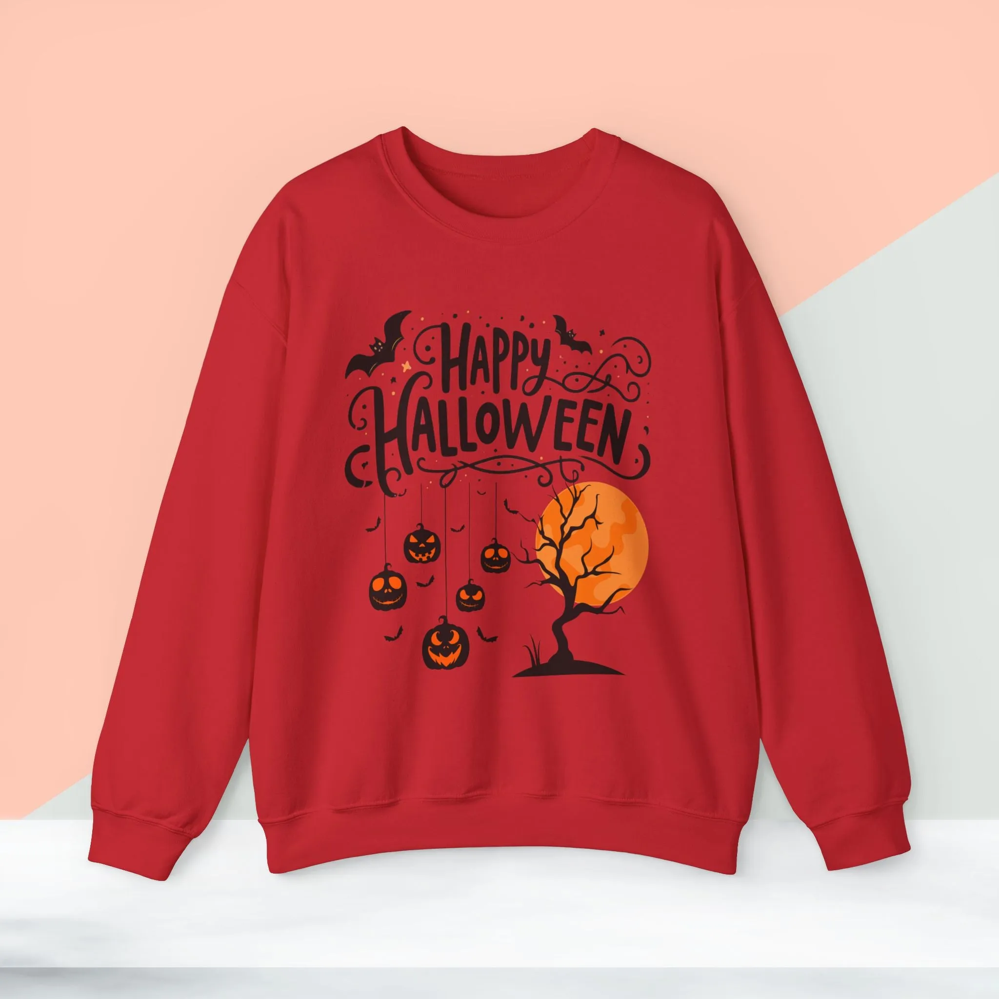 Happy halloween Sweatshirt - Unisex Heavy Blend Crewneck, halloween sweatshirt, cute spooky cat sweatshirt.