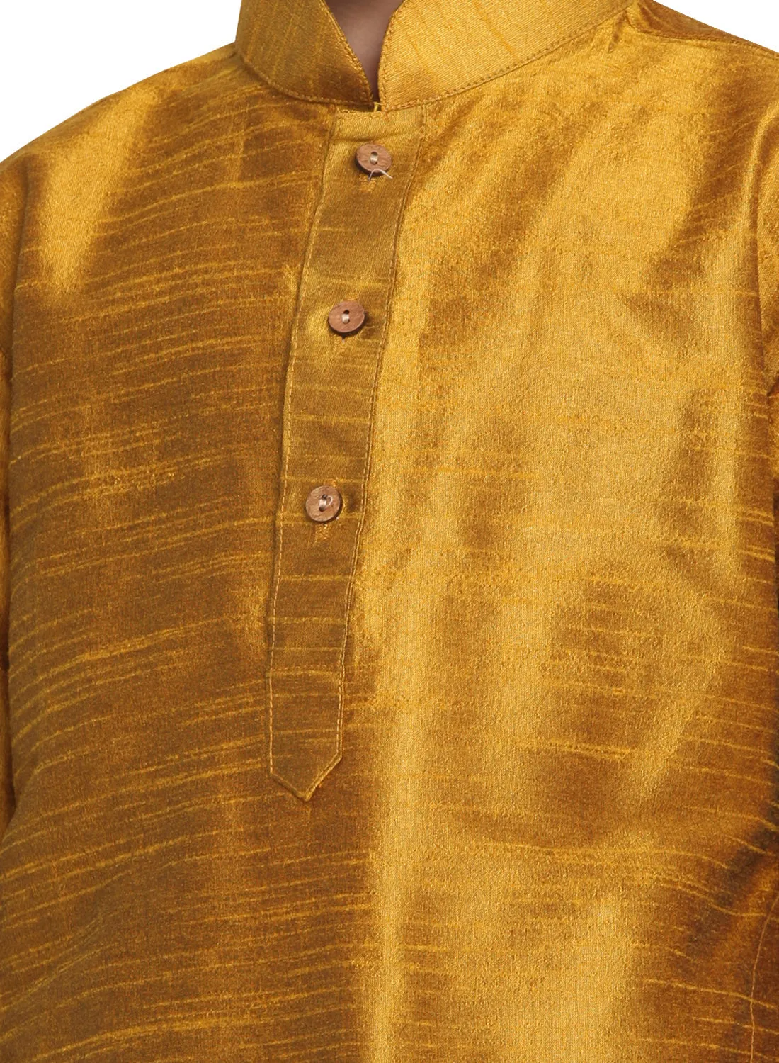 Jashvi Cotton Silk Blend Mustard color Baap Beta Kurta Pyjama Set