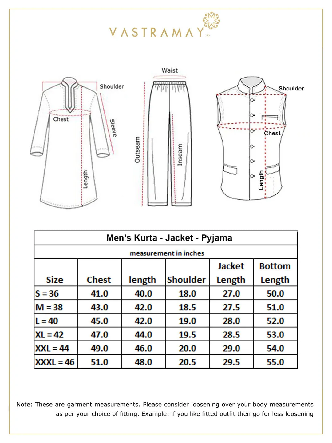 Jashvi Men's Coffee Jacket With Orange Kurta And Pyjama Set